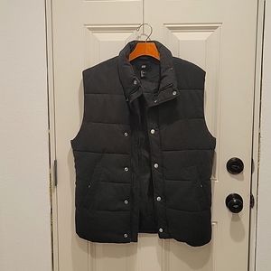 Puffer Pockets Warm Vest dark gray